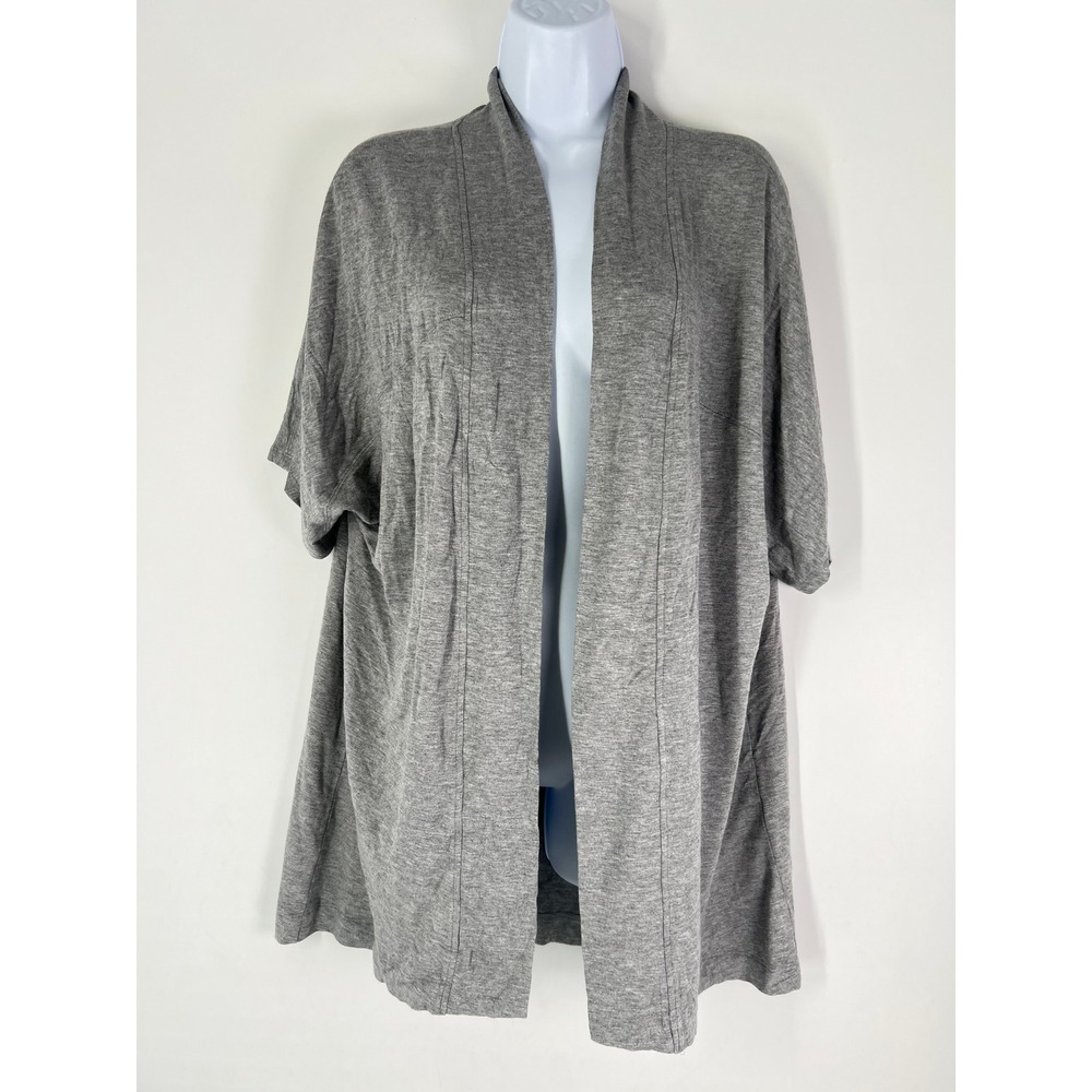 Soma Womens S/M Gray Open Front Short Sleeve Cardigan Relaxed  Loungewear Casual